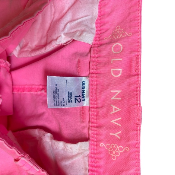 Old Navy Slim Boyfriend Chino Neon Pink  size 12 regular - Picture 4 of 4